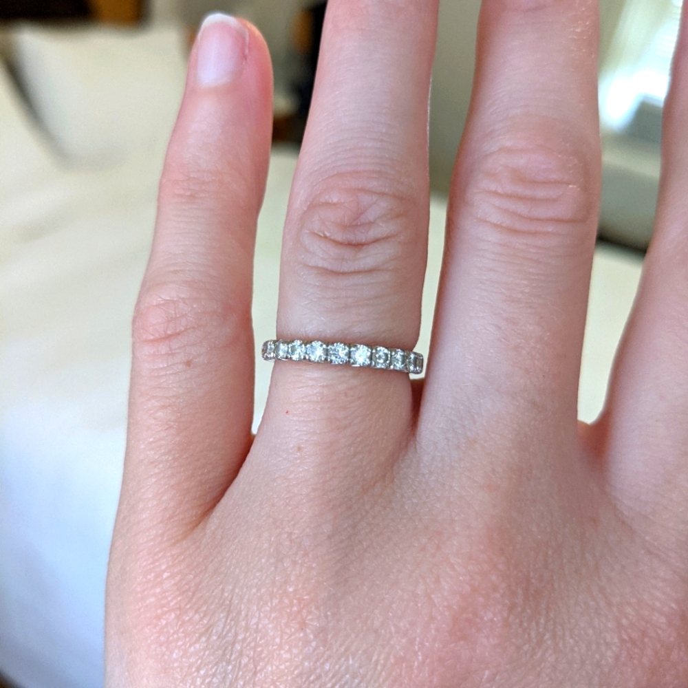 Blue Nile French Pavé Diamond Eternity Ring in 14K